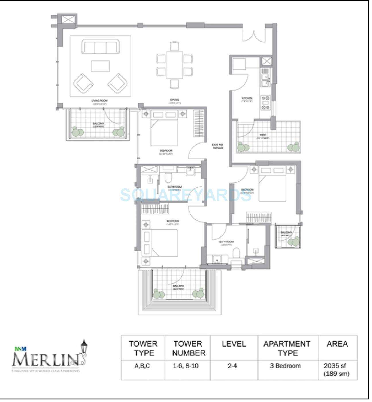 m3m merlin apartment 3bhk 2035sqft 1