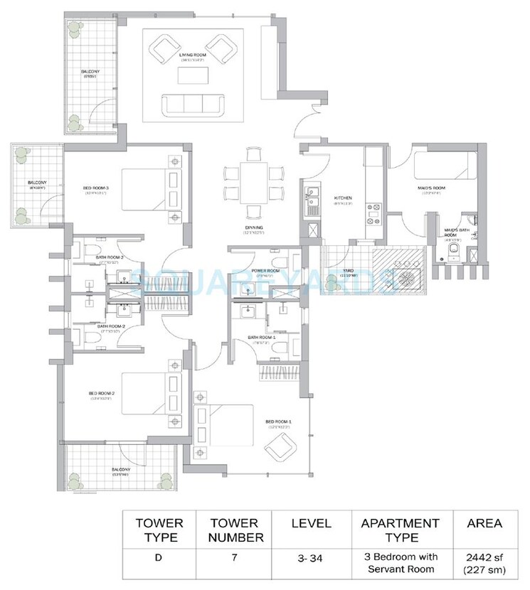 Other, m3m-merlin 3 Bedroom 2442 Sq.Ft. Apartment In Sector 67 Gurgaon 8840647