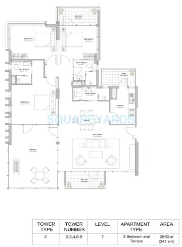  3 BHK Apartment at M3M Merlin, Sector 67 – for Rent