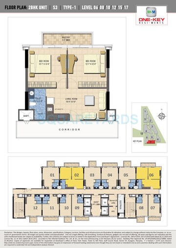 2 BHK Apartment at M3M One Key Resiments, Sector 67 – for Rent