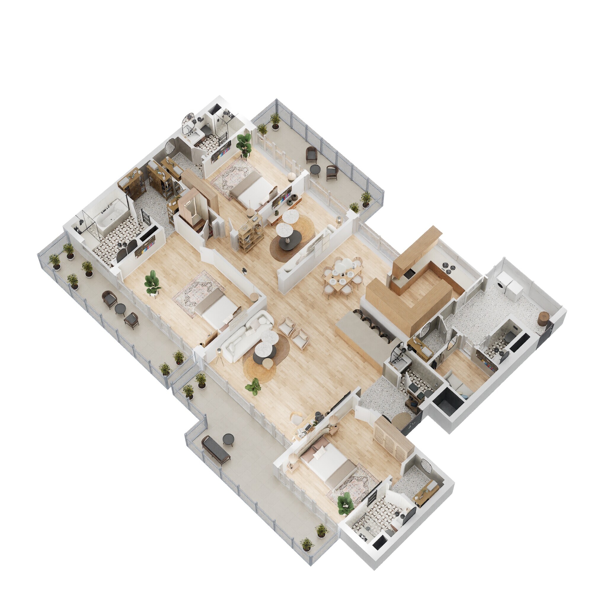 Floor plan of 3 BHK 4010 Sq. Ft. Apartment in M3M Polo Suites, Gurgaon