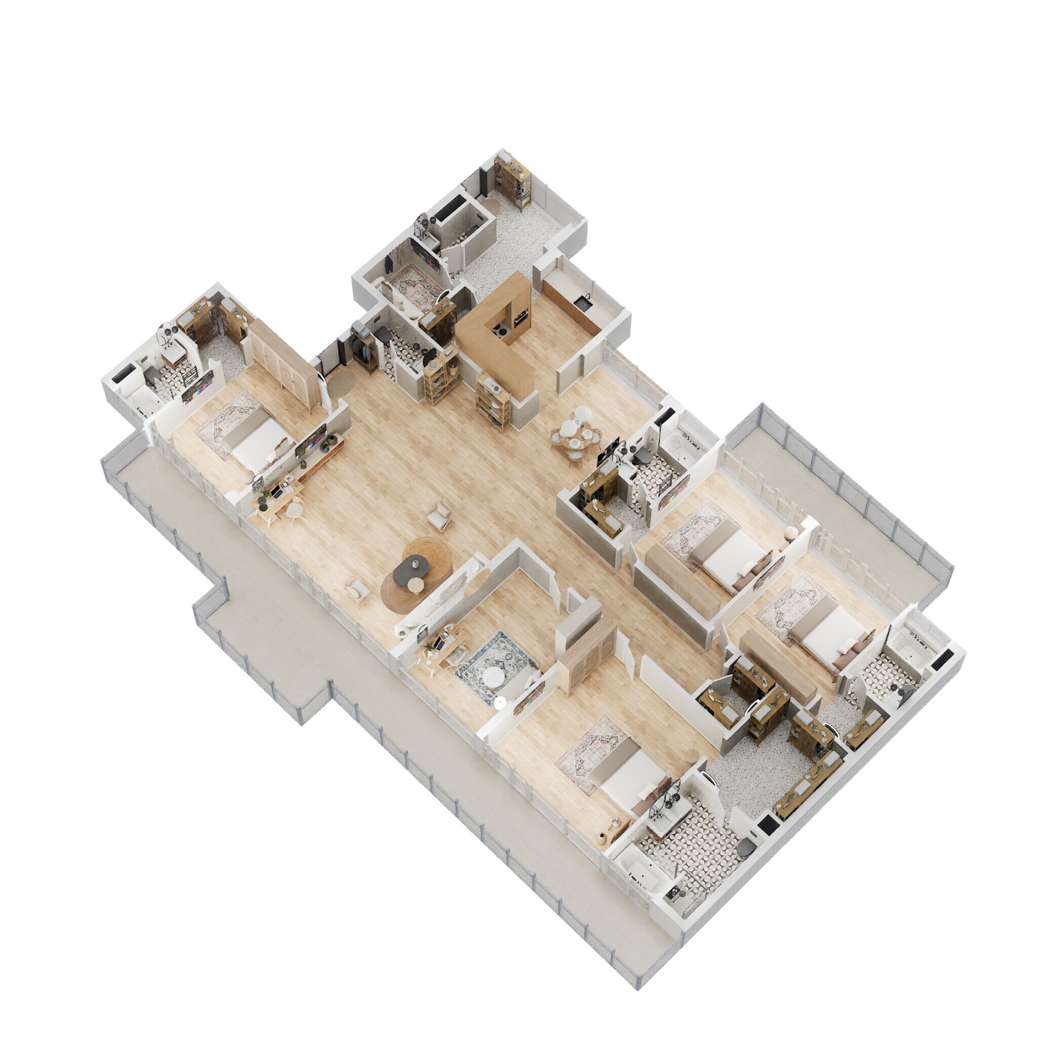Floor plan of 4 BHK 4995 Sq. Ft. Apartment in M3M Polo Suites, Gurgaon
