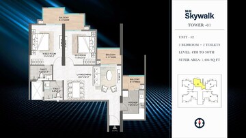  2 BHK Apartment at M3M Skywalk, Sector 74 – for Rent