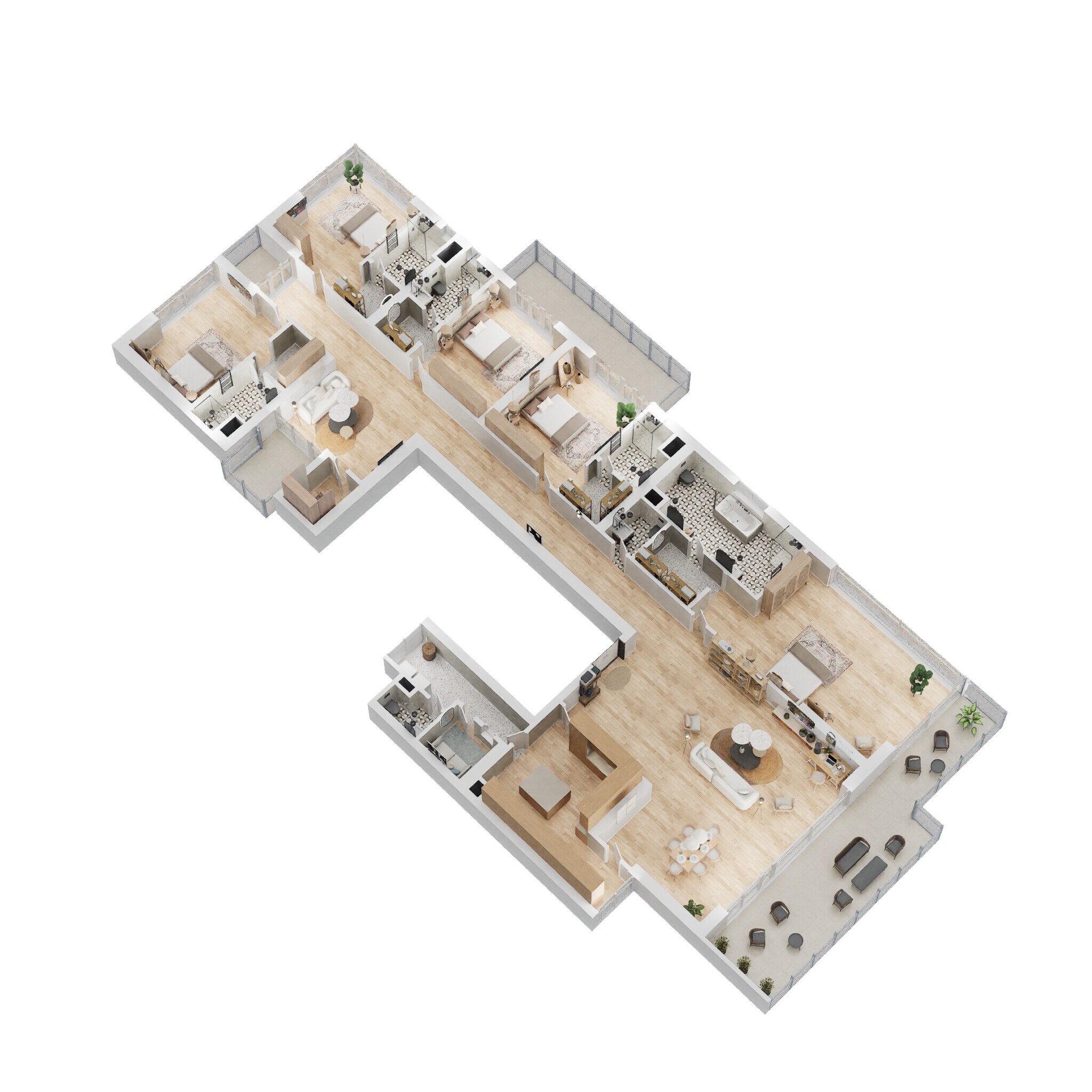 Floor plan of 5 BHK 6171 Sq. Ft. Apartment in M3M ST Andrews Golf Residences, Gurgaon