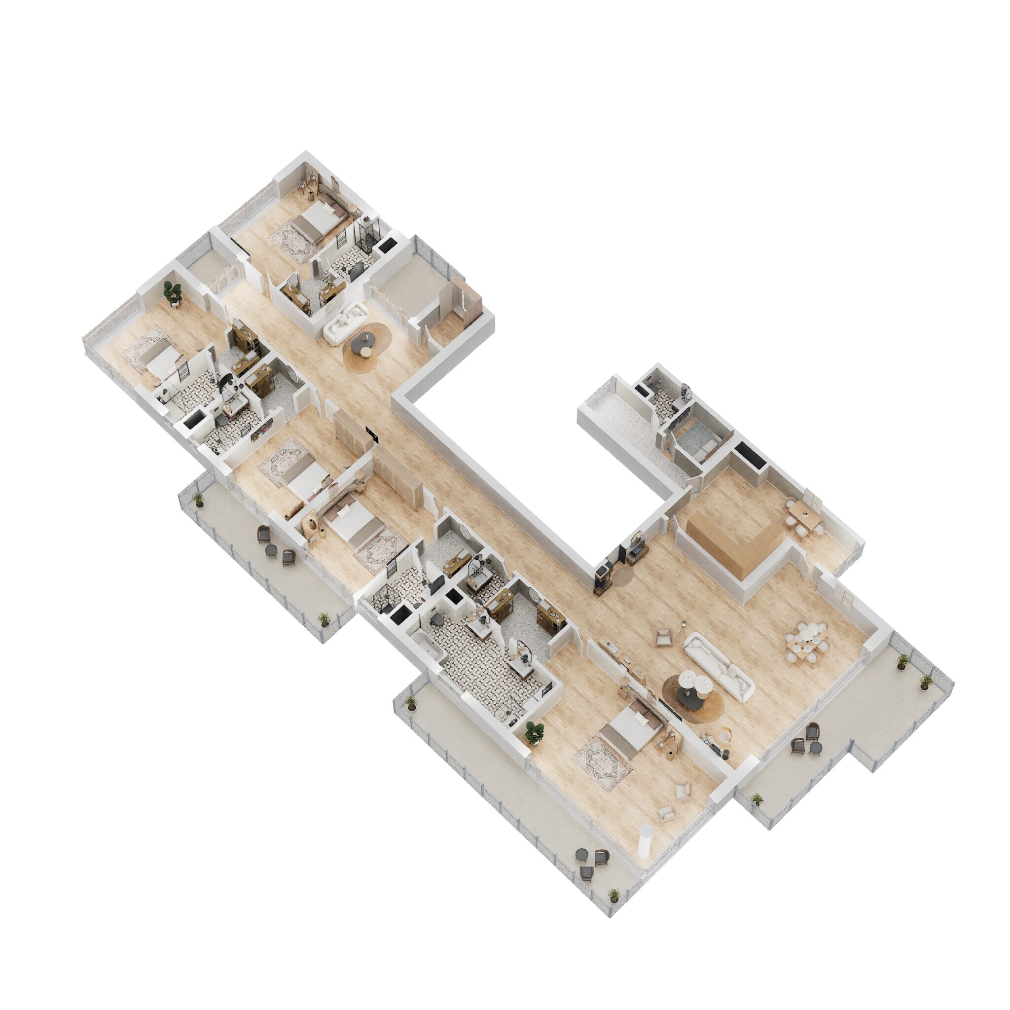 Floor plan of 5 BHK 6265 Sq. Ft. Apartment in M3M ST Andrews Golf Residences, Gurgaon