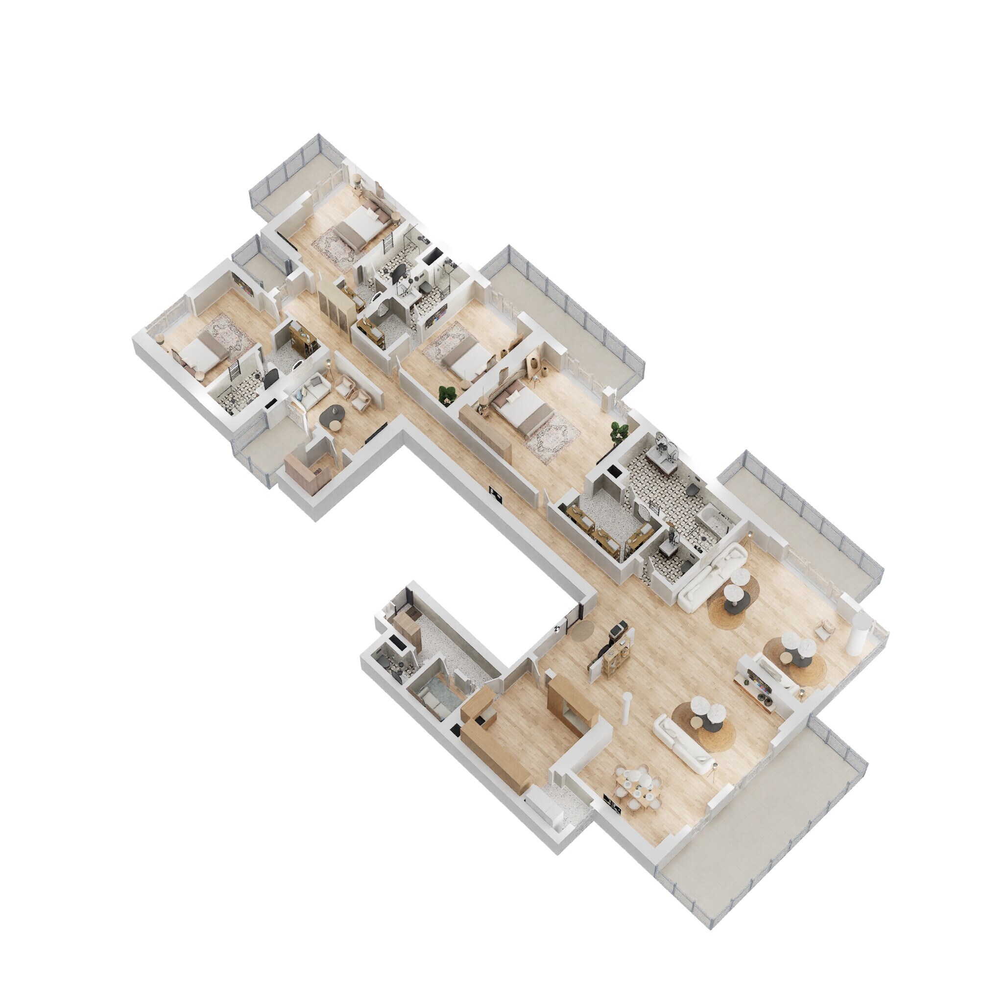 Floor plan of 4 BHK 6335 Sq. Ft. Apartment in M3M ST Andrews Golf Residences, Gurgaon