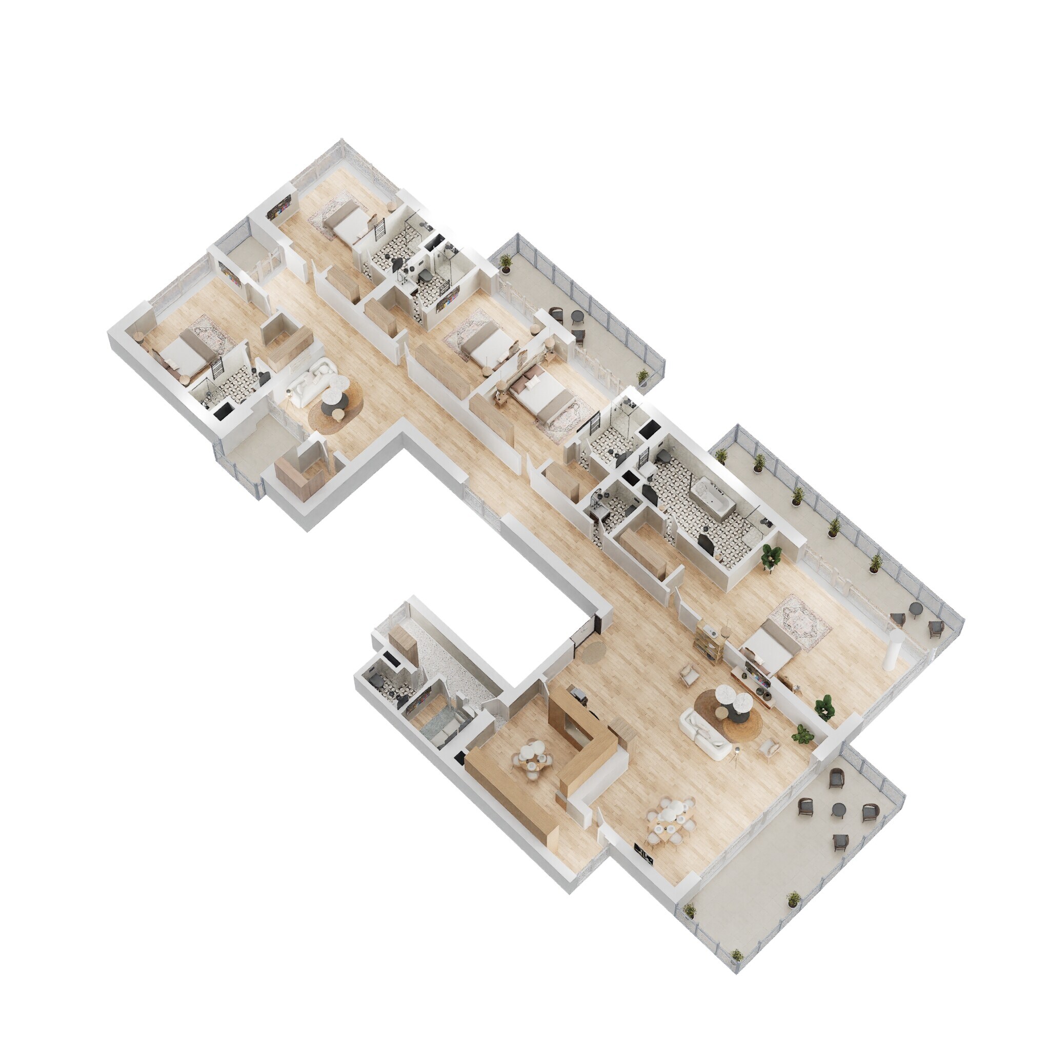 Floor plan of 5 BHK 6343 Sq. Ft. Apartment in M3M ST Andrews Golf Residences, Gurgaon