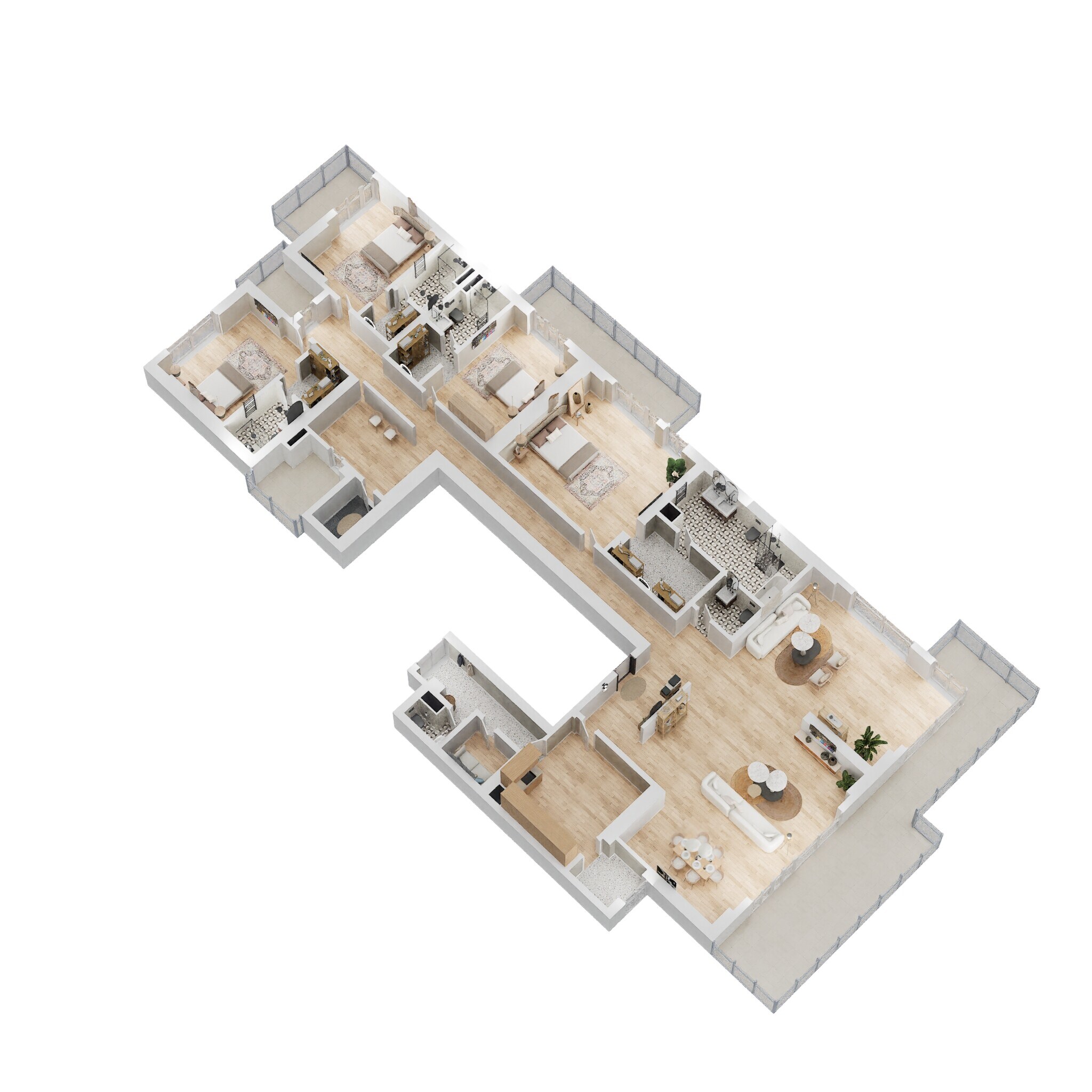 Floor plan of 4 BHK 6365 Sq. Ft. Apartment in M3M ST Andrews Golf Residences, Gurgaon