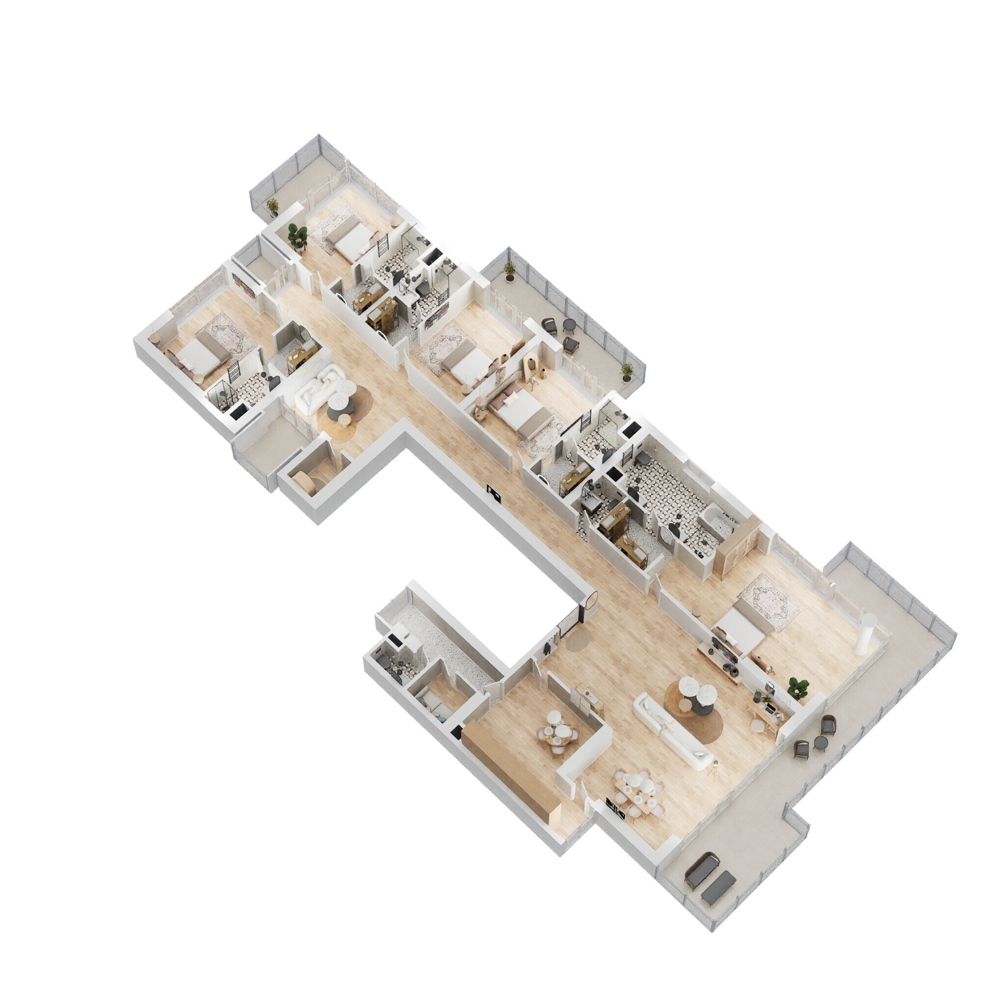 Floor plan of 5 BHK 6371 Sq. Ft. Apartment in M3M ST Andrews Golf Residences, Gurgaon