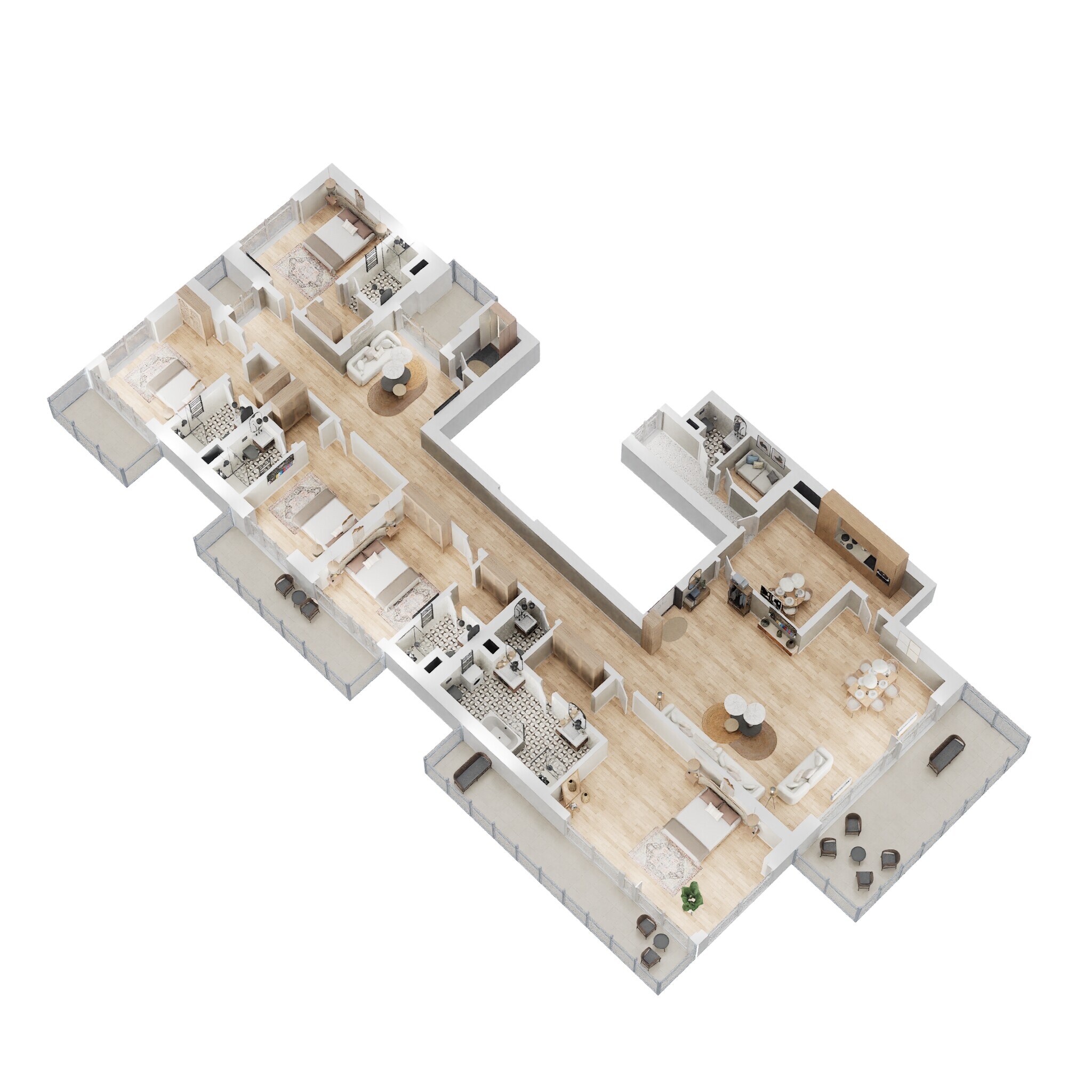 Floor plan of 5 BHK 6450 Sq. Ft. Apartment in M3M ST Andrews Golf Residences, Gurgaon