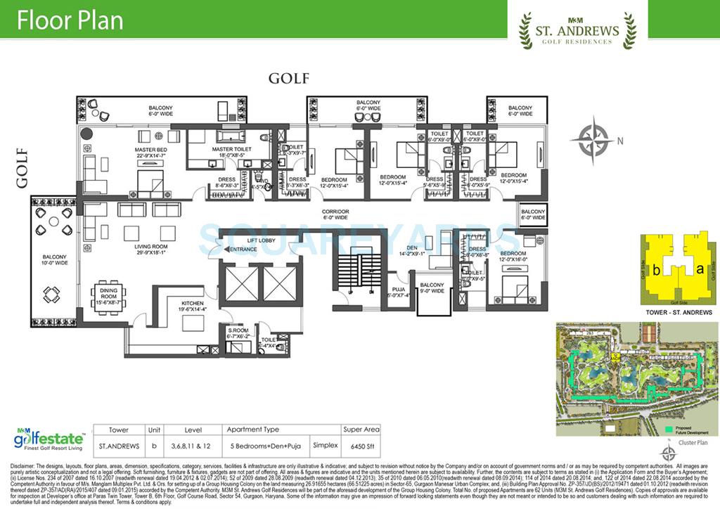 Other, m3m-st-andrews-golf-residences 5 Bedroom 6450 Sq.Ft. Apartment In Sector 65 Gurgaon 7675562