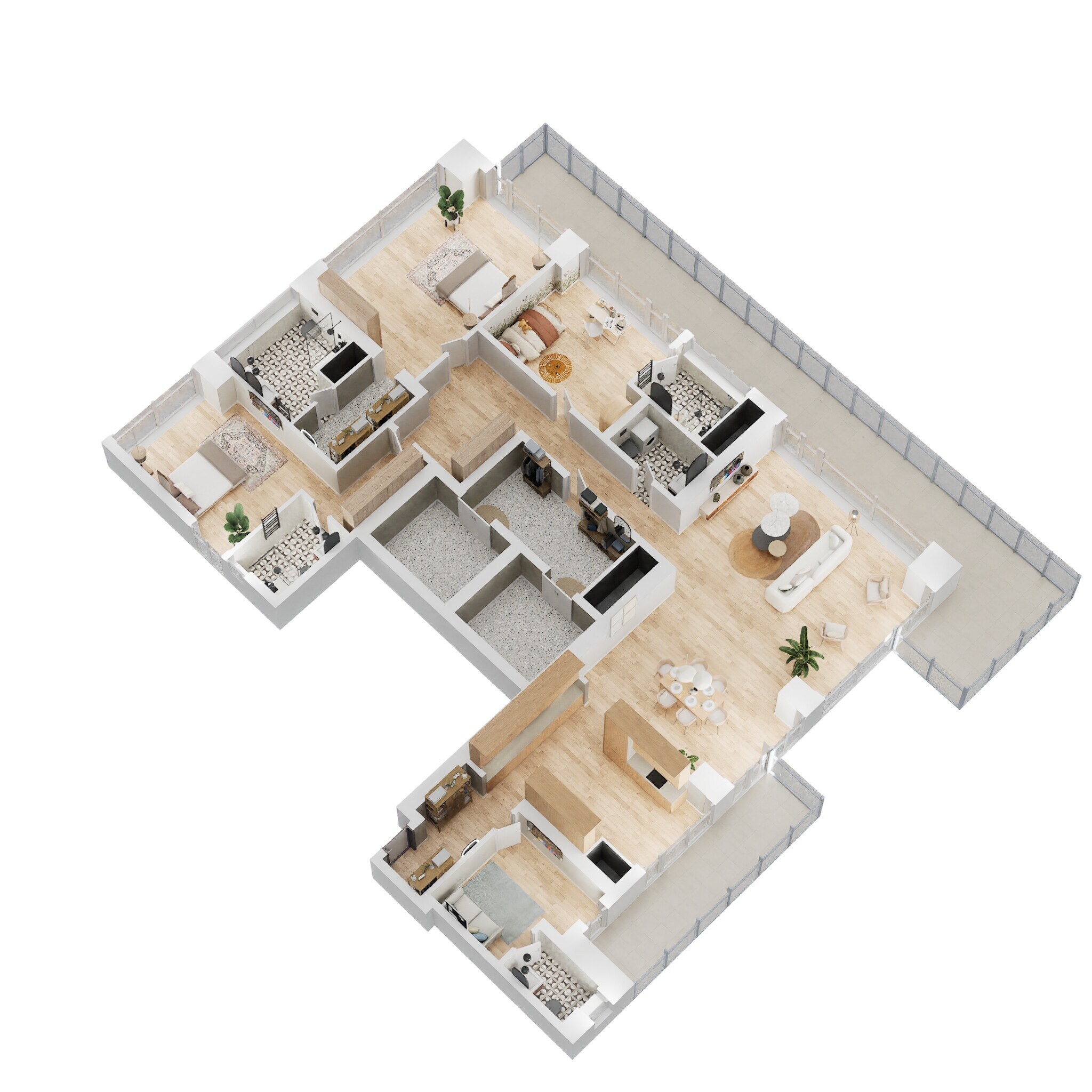 Floor plan of 3 BHK 3525 Sq. Ft. Apartment in M3M Trump Tower, Gurgaon