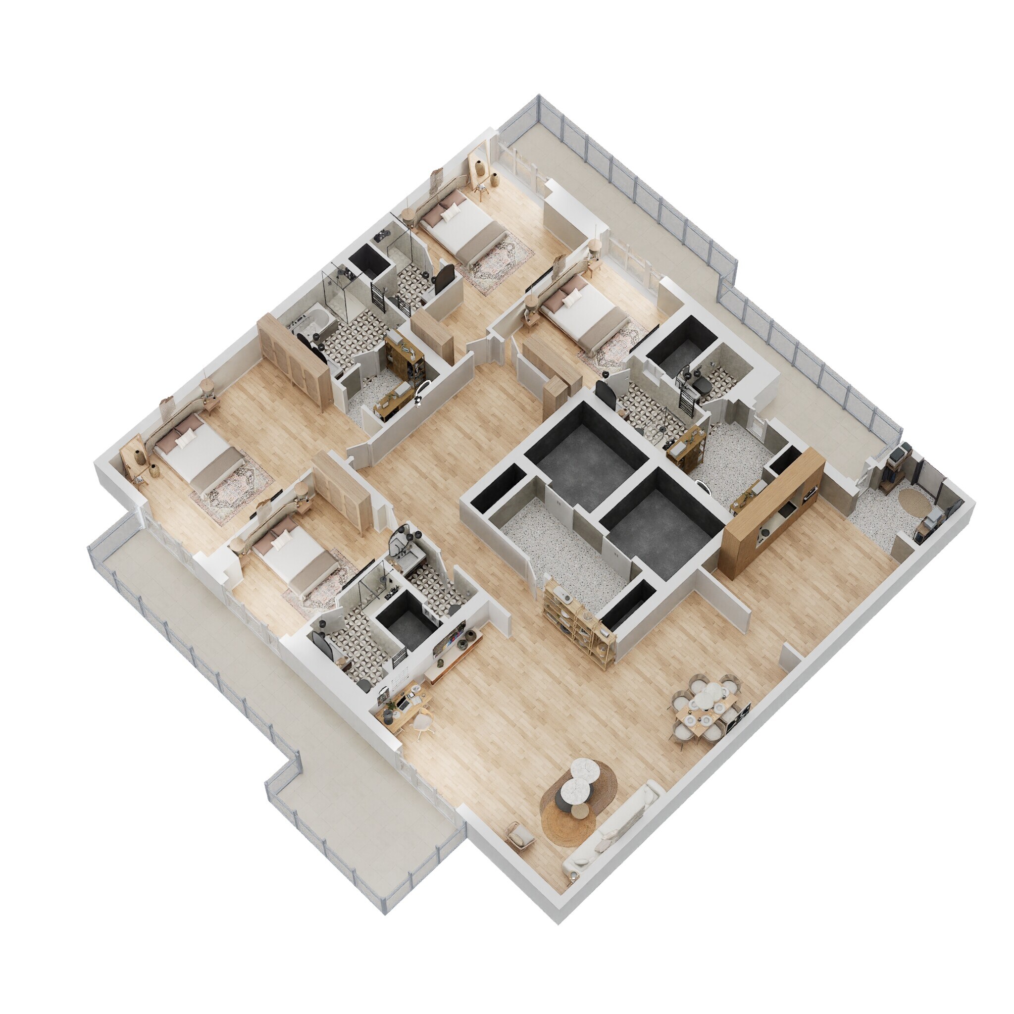 Floor plan of 4 BHK 4550 Sq. Ft. Apartment in M3M Trump Tower, Gurgaon