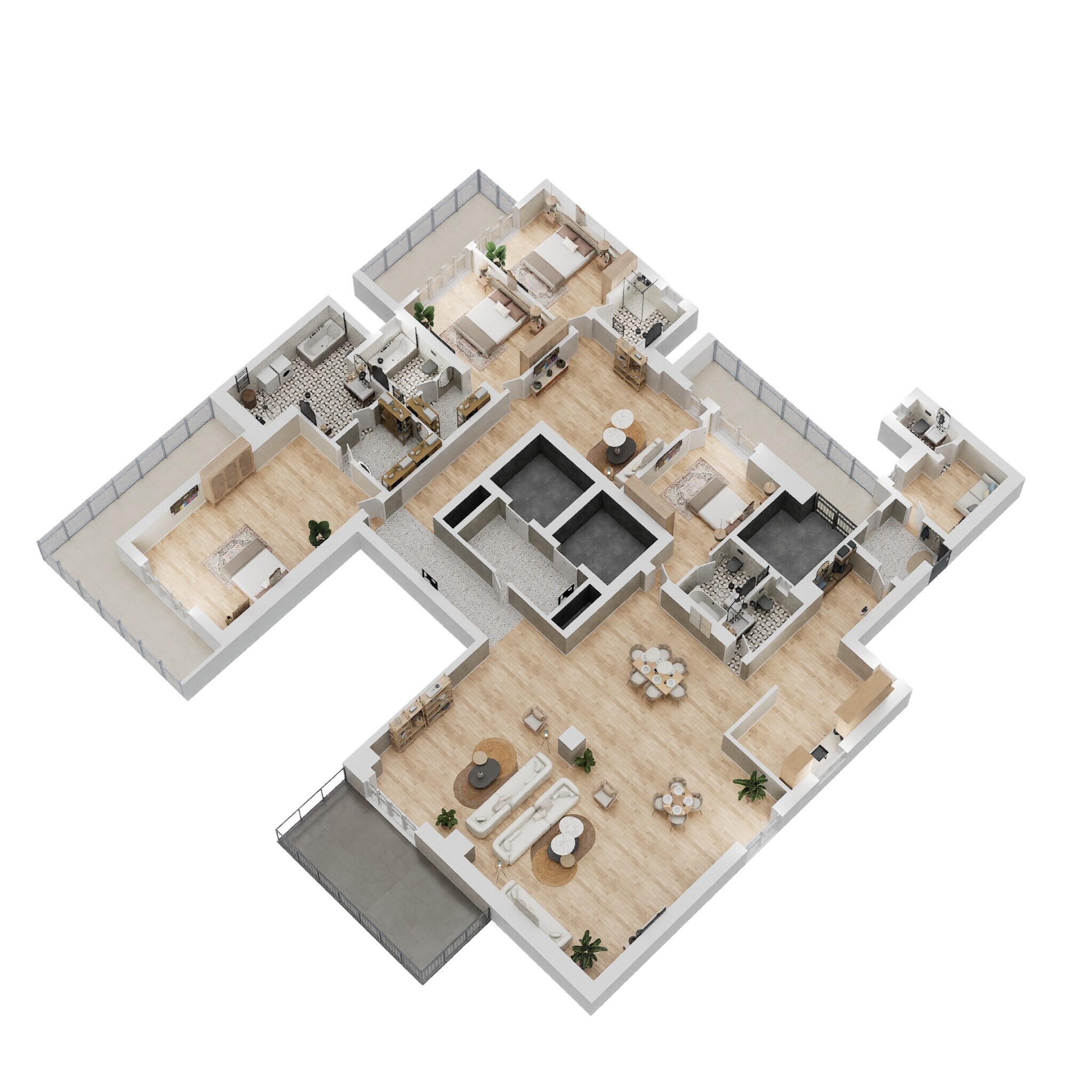 Floor plan of 4 BHK 6050 Sq. Ft. Apartment in M3M Trump Tower, Gurgaon
