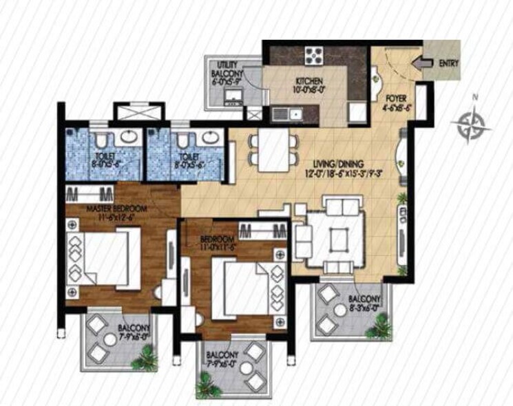 Other, m3m-woodshire 2 Bedroom 1366 Sq.Ft. Apartment In Sector 107 Gurgaon 8683535
