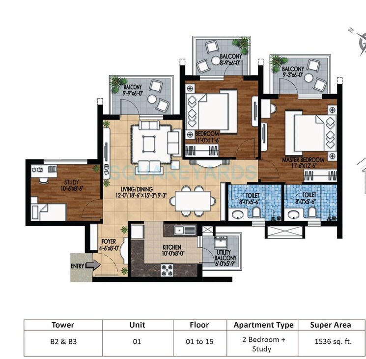 Other, m3m-woodshire 2 Bedroom 1366 Sq.Ft. Apartment In Sector 107 Gurgaon 8685177