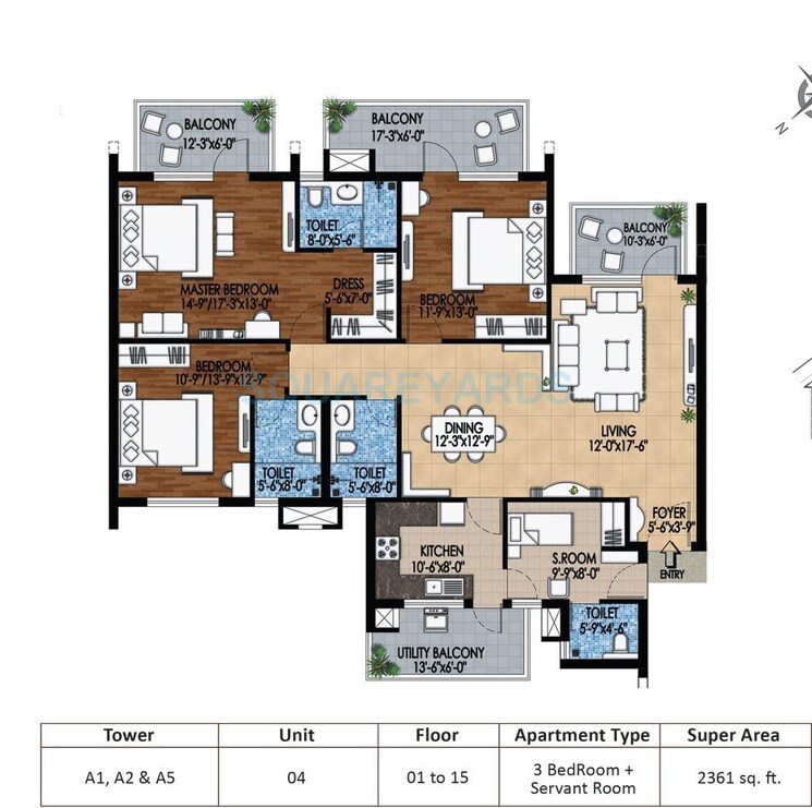 Other, m3m-woodshire 3 Bedroom 2361 Sq.Ft. Apartment In Sector 107 Gurgaon 8790388