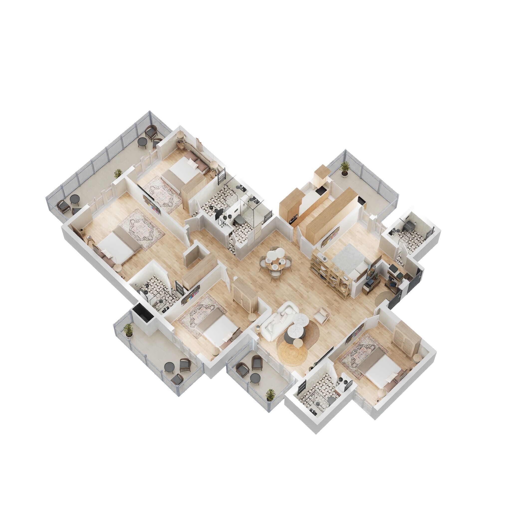 Floor plan of 4 BHK 2746 Sq. Ft. Apartment in M3M Woodshire, Gurgaon