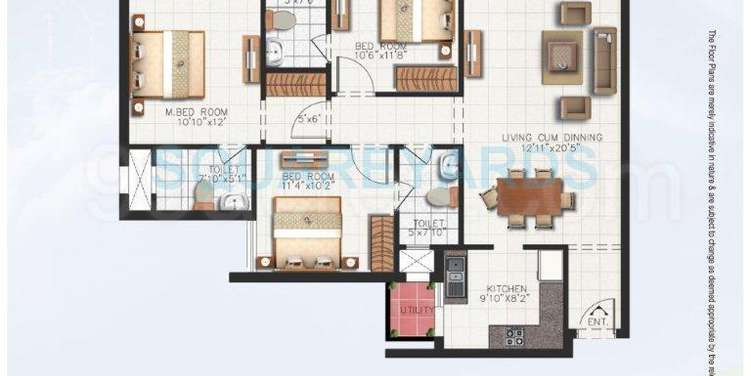 mahindra aura apartment 3bhk 1350sqft 1