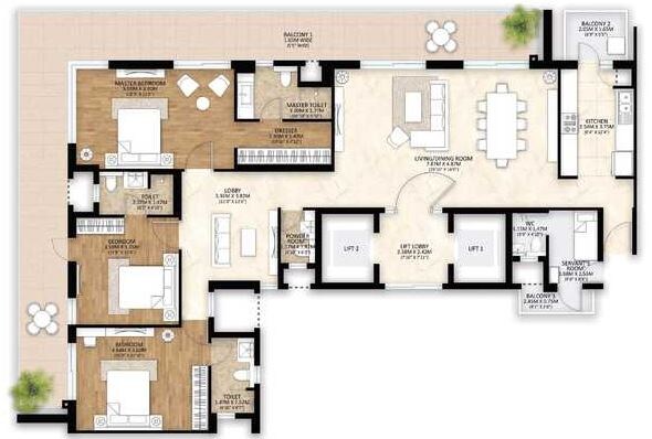  3 BHK Apartment at Mahindra Luminare, Sector 59 – for Sale