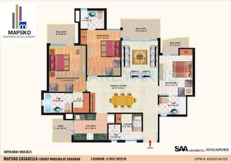 3 BHK Apartment For Rent in Mapsko Casa Bella-Apartments Sector 82 Gurgaon  7680263