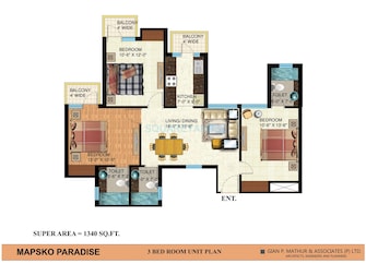 3 BHK Apartment For Resale in Mapsko Paradise Sector 83 Gurgaon  7432179