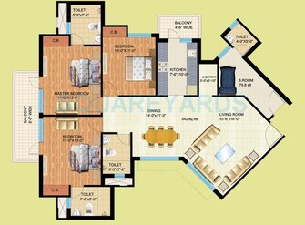 3 BHK Apartment For Rent in Mapsko Royale Ville Sector 83 Gurgaon  7843614