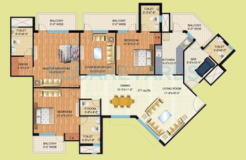  3 BHK Apartment at Mapsko Royale Ville, Sector 82 – for Rent