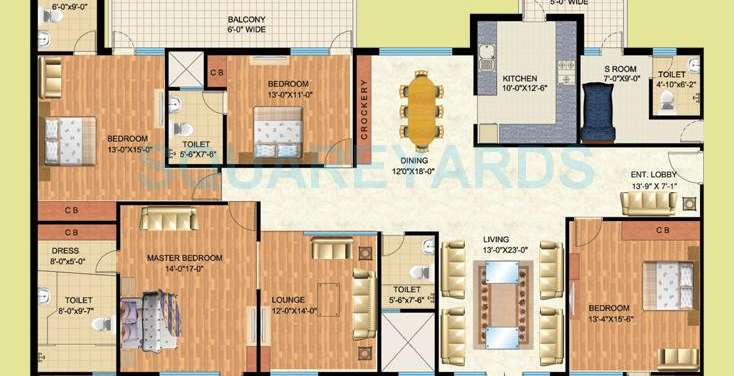 mapsko royale ville apartment 4bhk lounge sq 3500sqft 1