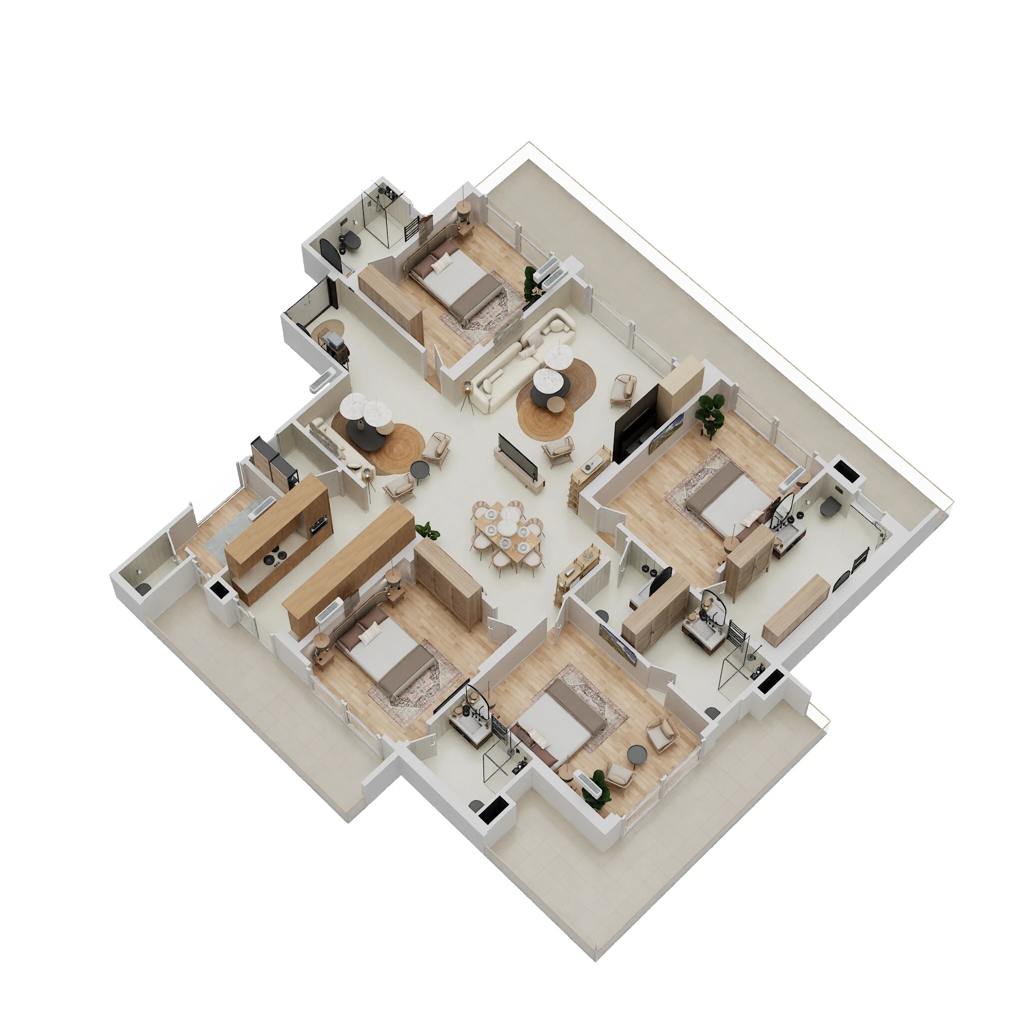 Floor plan of 4 BHK 3500 Sq. Ft. Apartment in Mapsko The Icon 79, Gurgaon