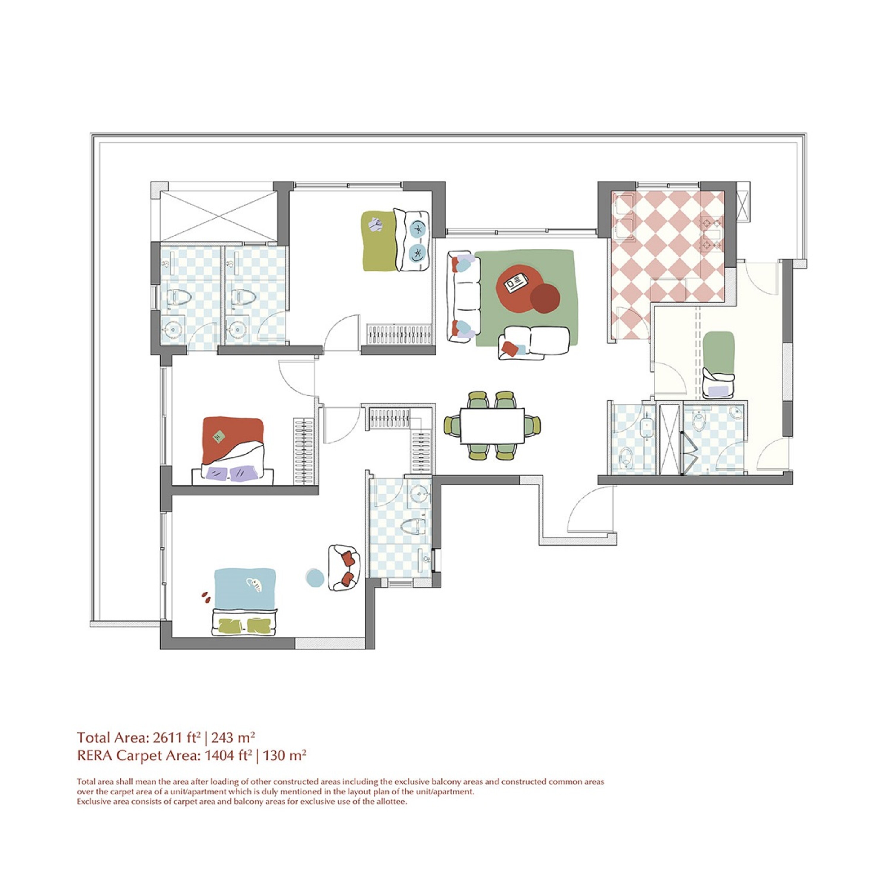 3 BHK 2611 Sq. Ft. Apartment in Max Estate 360