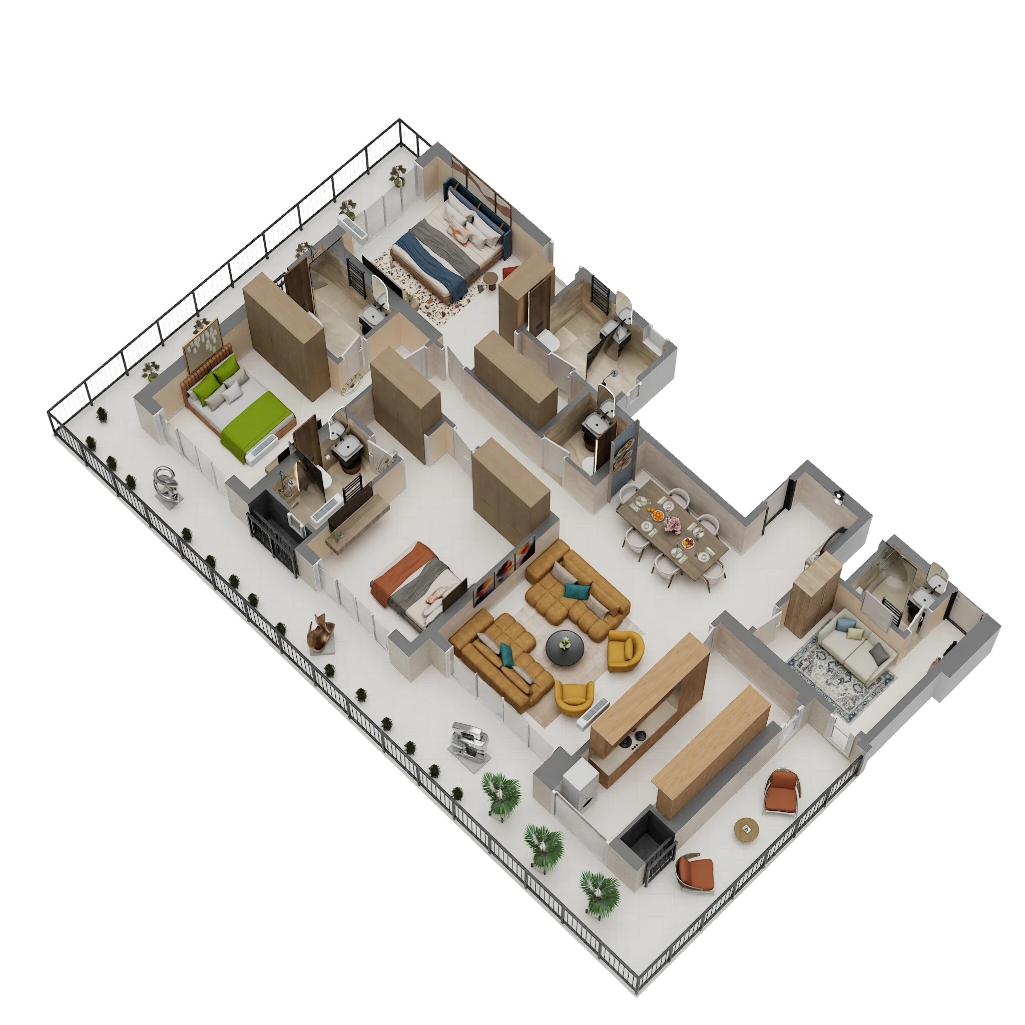 Floor plan of 3 BHK 3238 Sq. Ft. Apartment in Max Estate 361, Gurgaon