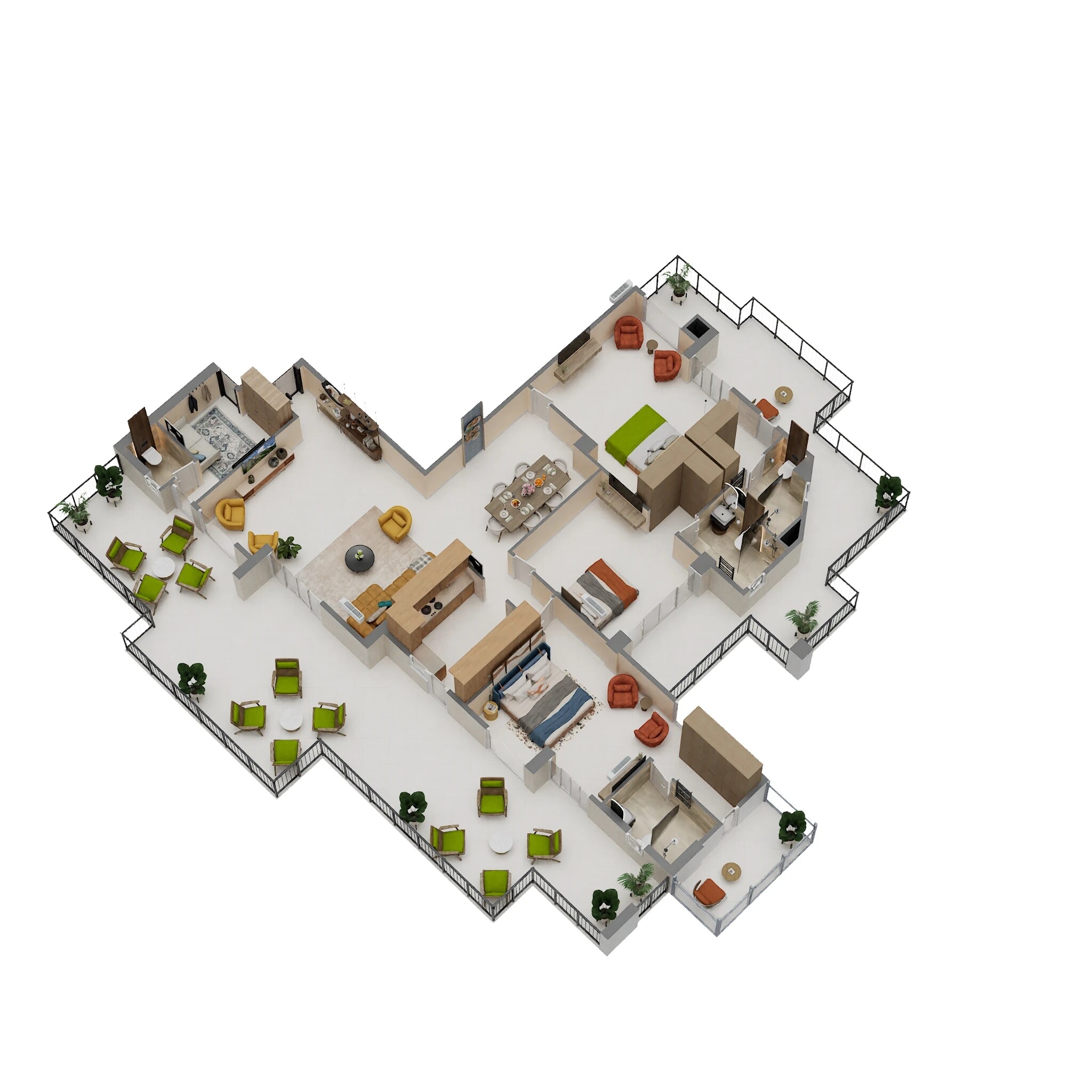 Floor plan of 3 BHK 2403 Sq. Ft. Apartment in MDS Jai Shri, Gurgaon