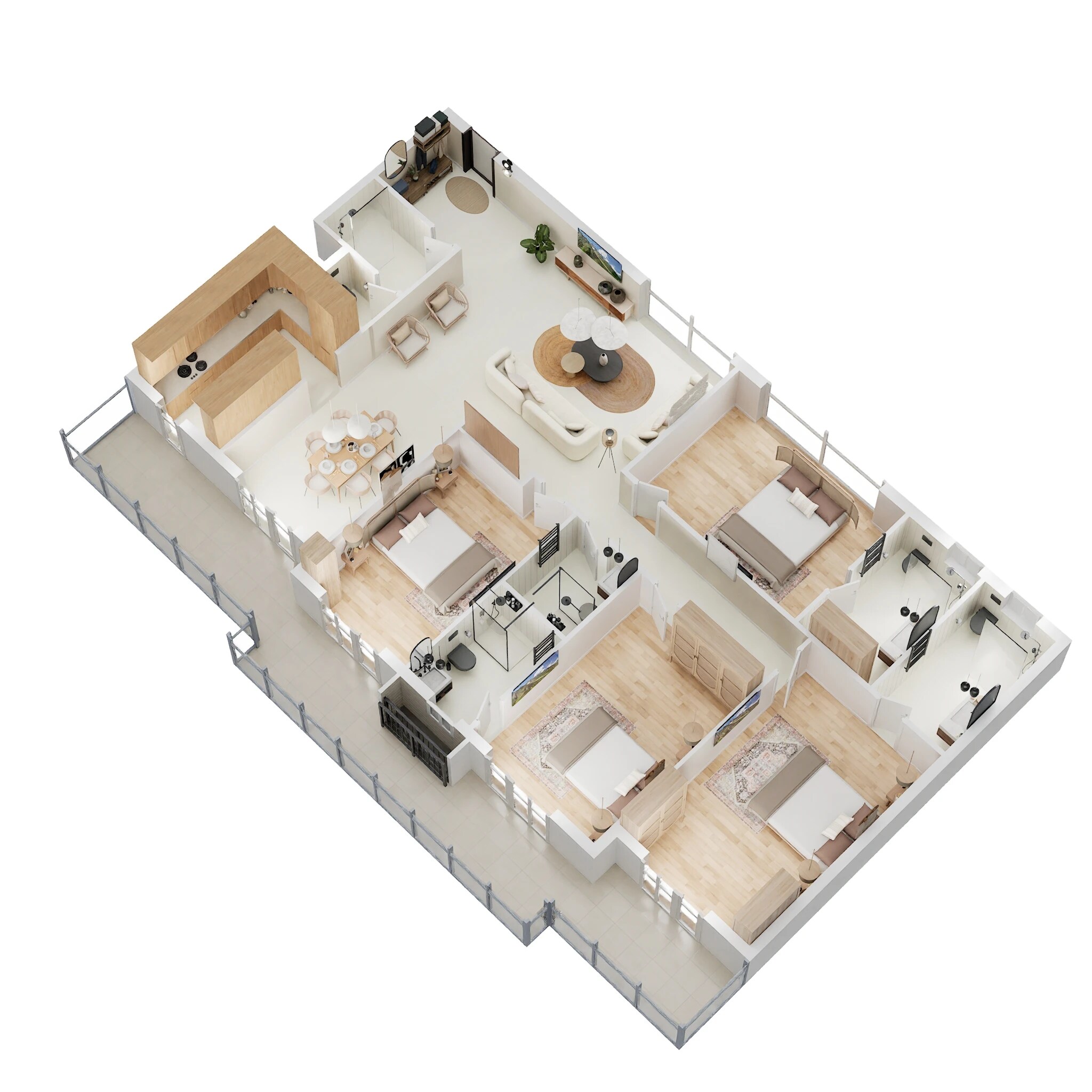 Floor plan of 4 BHK 3400 Sq. Ft. Apartment in MNB Ananta Vilasa, Gurgaon