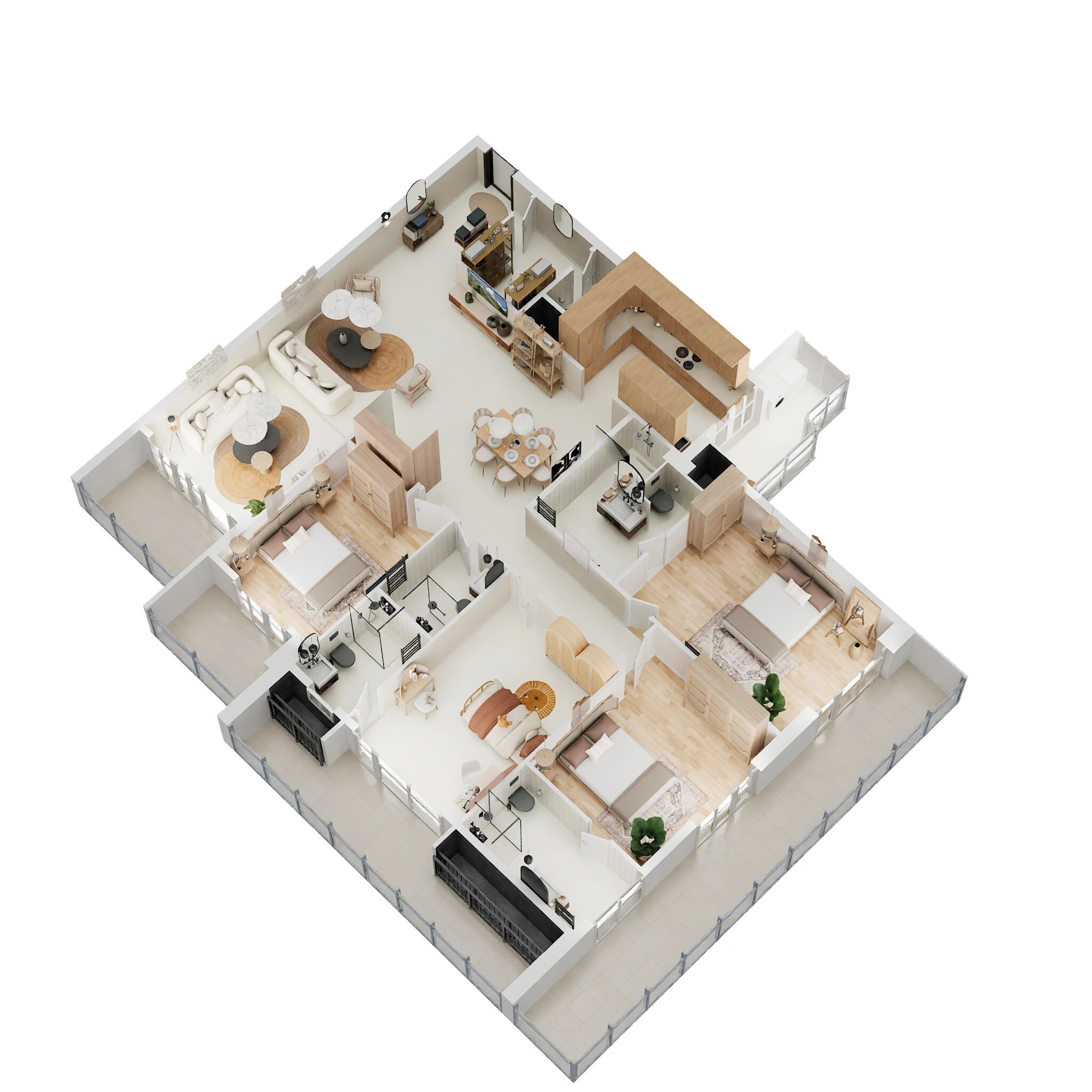 Floor plan of 4 BHK 3550 Sq. Ft. Apartment in MNB Ananta Vilasa, Gurgaon