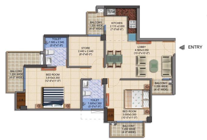 Other, mrg-the-balcony 2 Bedroom 645 Sq.Ft. Apartment In Sector 93 Gurgaon 9168345
