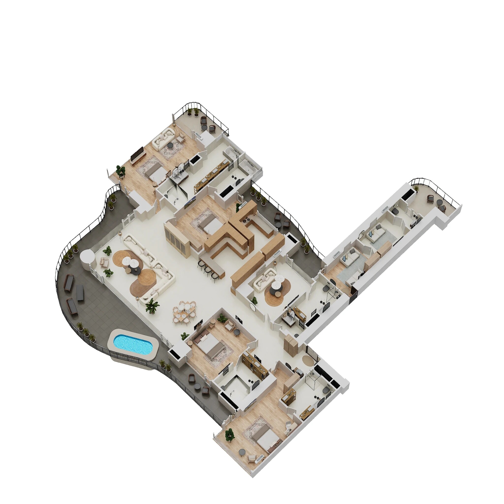 Floor plan of 5 BHK 6300 Sq. Ft. Apartment in MVN Aero One Gurgaon, Gurgaon