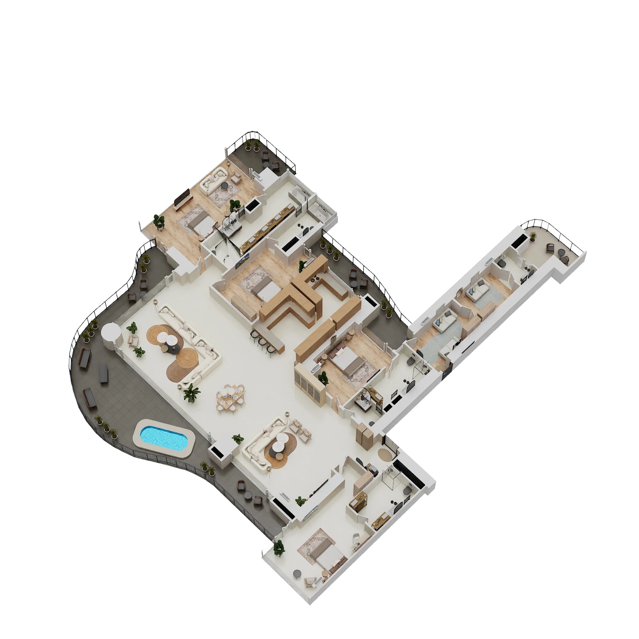 Floor plan of 5 BHK 5800 Sq. Ft. Apartment in MVN Aero One Gurgaon, Gurgaon