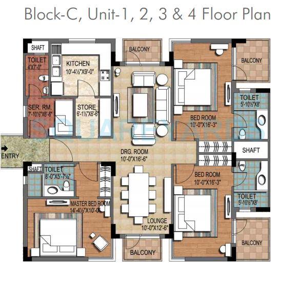 3 BHK 1952 Sq. Ft. Apartment
