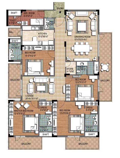 ninex city apartment 4bhk block e 3600sqft 101
