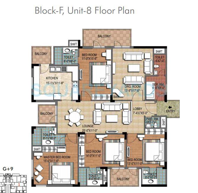 ninex city apartment 4bhk block f 2810sqft 1
