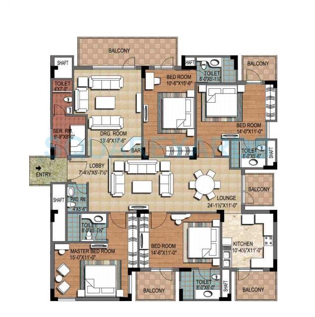 ninex city apartment 4bhk block f 2863sqft 101