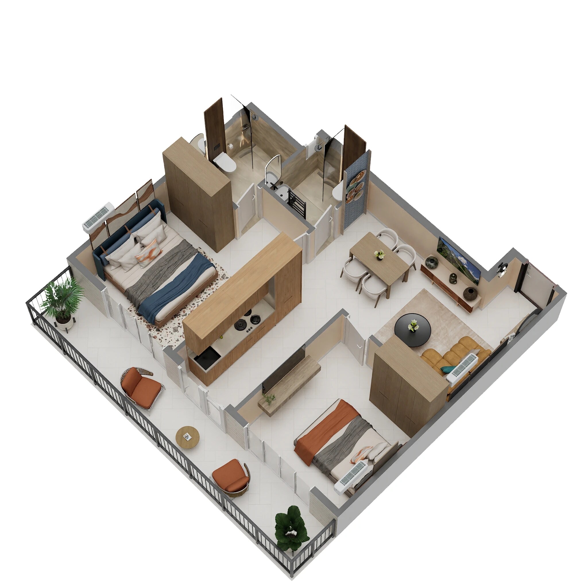 2 BHK 558 Sq. Ft. Apartment