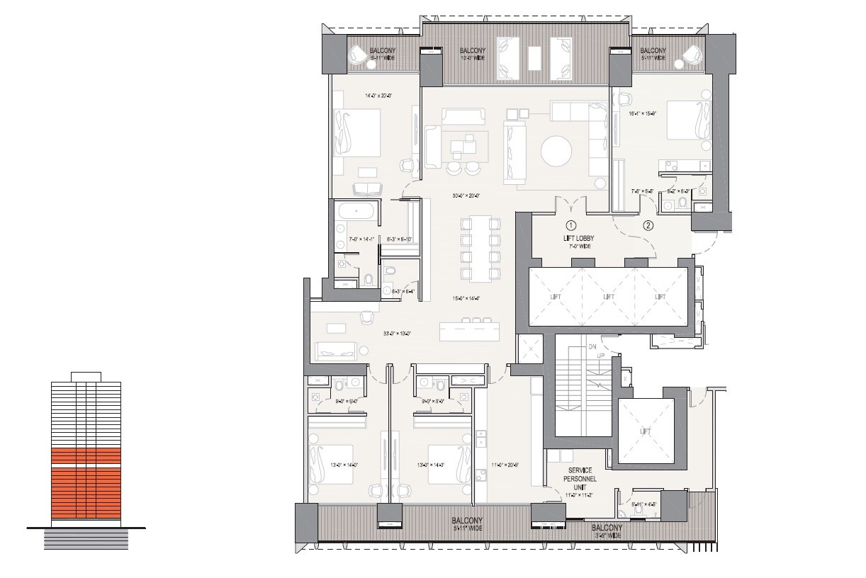 4 BHK 5600 Sq. Ft. Apartment
