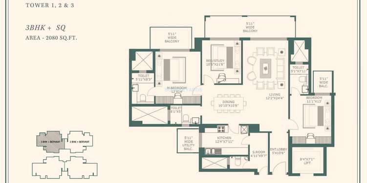 one indiabulls apartment 3bhk sq 2080sqft 1