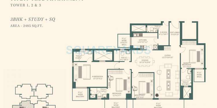 one indiabulls apartment 3bhk st sq 2485sqft 1