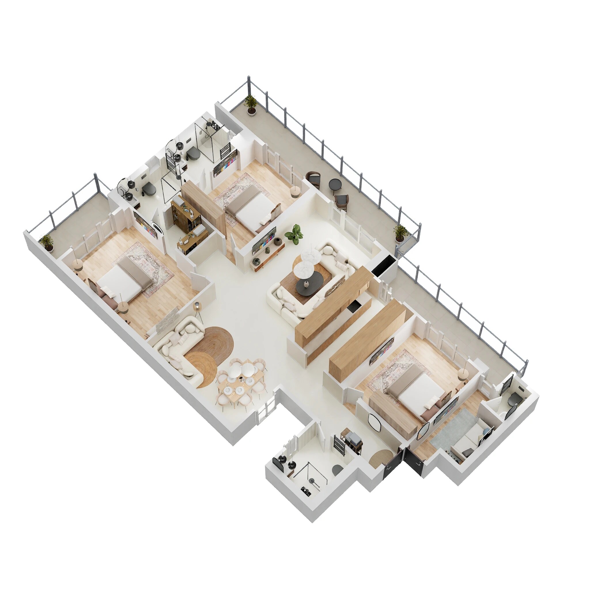 Floor plan of 3 BHK 2485 Sq. Ft. Apartment in One The Saavira, Gurgaon