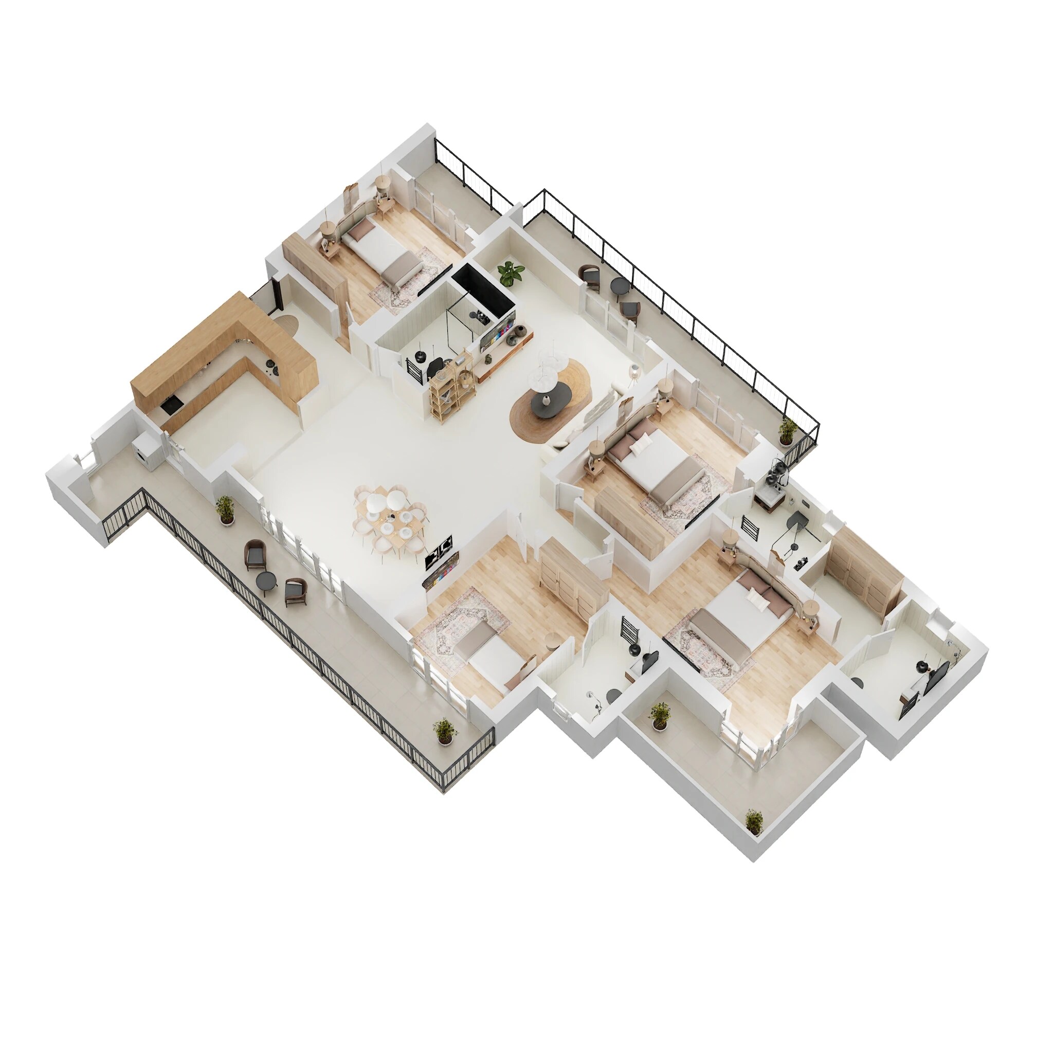 Floor plan of 4 BHK 3360 Sq. Ft. Apartment in One The Saavira, Gurgaon