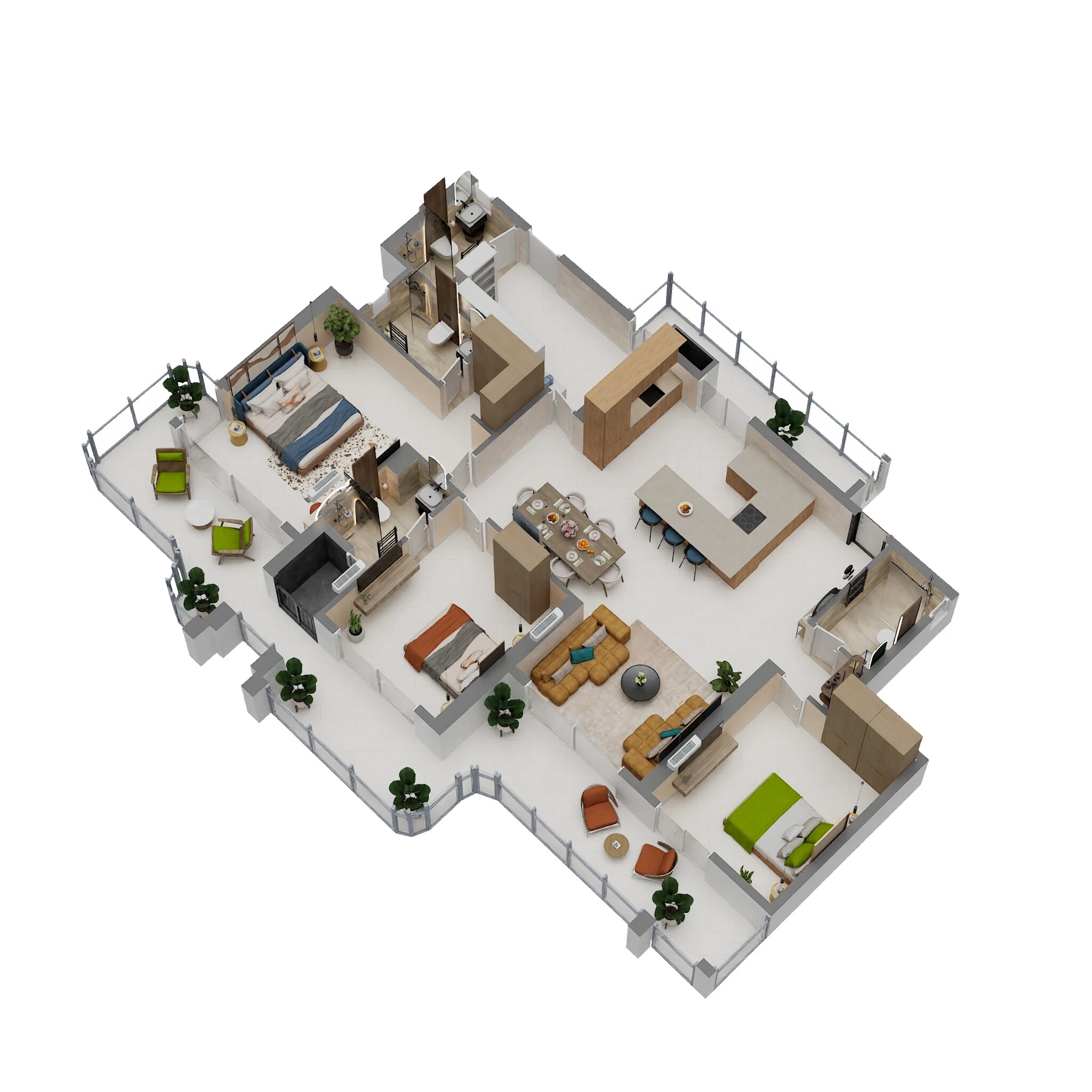 Floor plan of 3 BHK 2795 Sq. Ft. Apartment in Origen The Oryza, Gurgaon