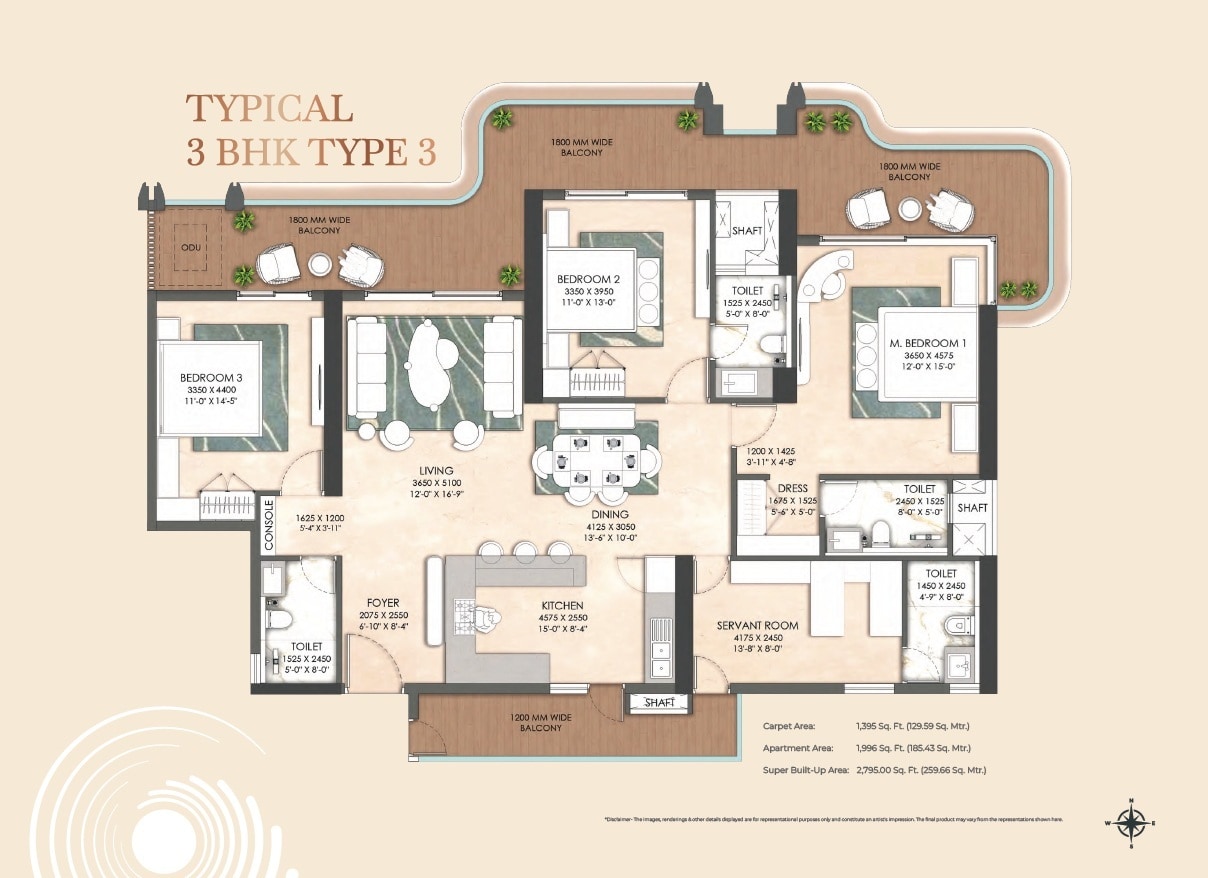 3 BHK 2795 Sq. Ft. Apartment
